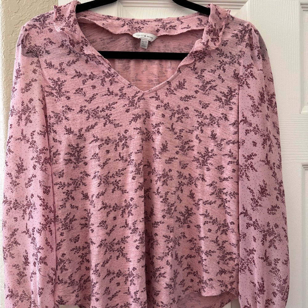 Lucky Brand Pink Floral Blouse